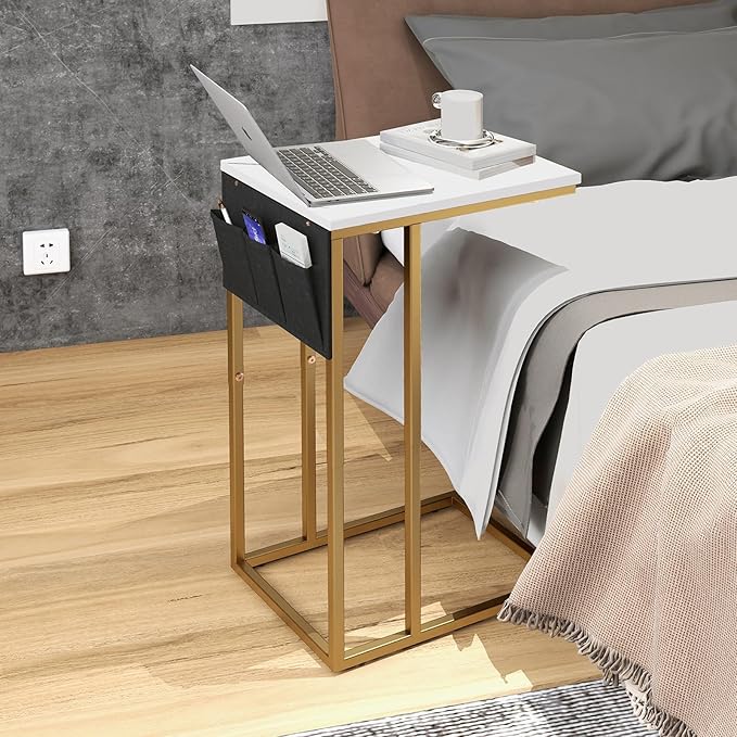 C Shaped End Table for Couch, Small Couch Side Table for Sofa, C Side Table - Image 5