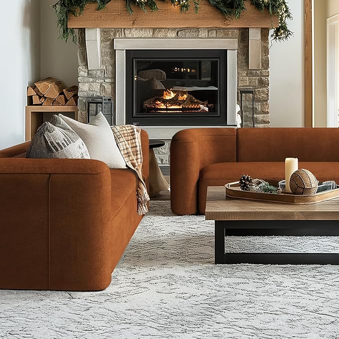Acanva Luxury Modern Tight Curved Back Velvet Sofa, Minimalist Style Comfy Couch - Image 4