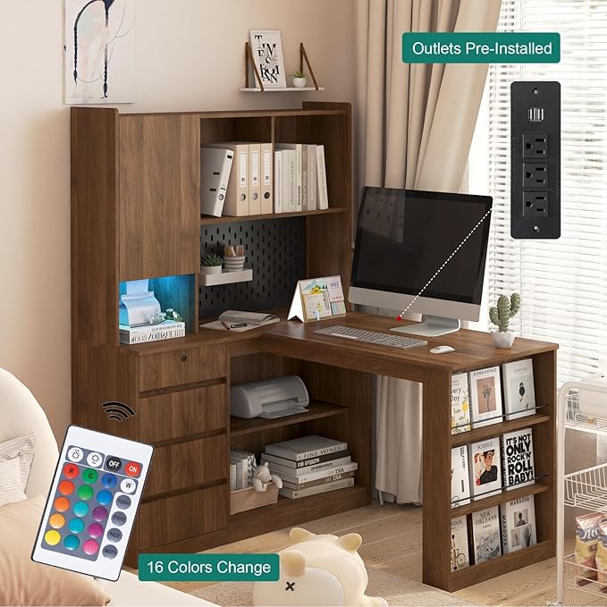 KEIKI L Shaped Home Office Desks - Image 3