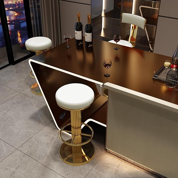 FUNROLUX Bar Stools Counter Height Bar Stools Modern Adjustable Swivel Counter - Image 4