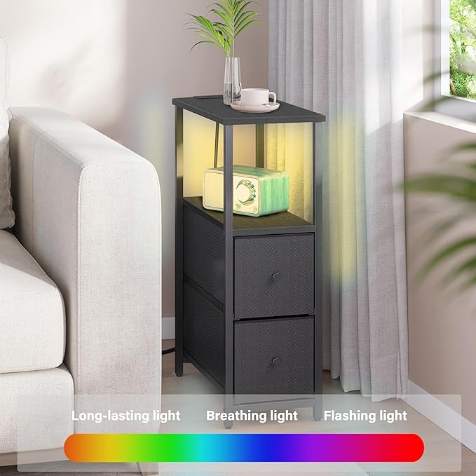 TUTOTAK Small Narrow LED End Table - Image 4