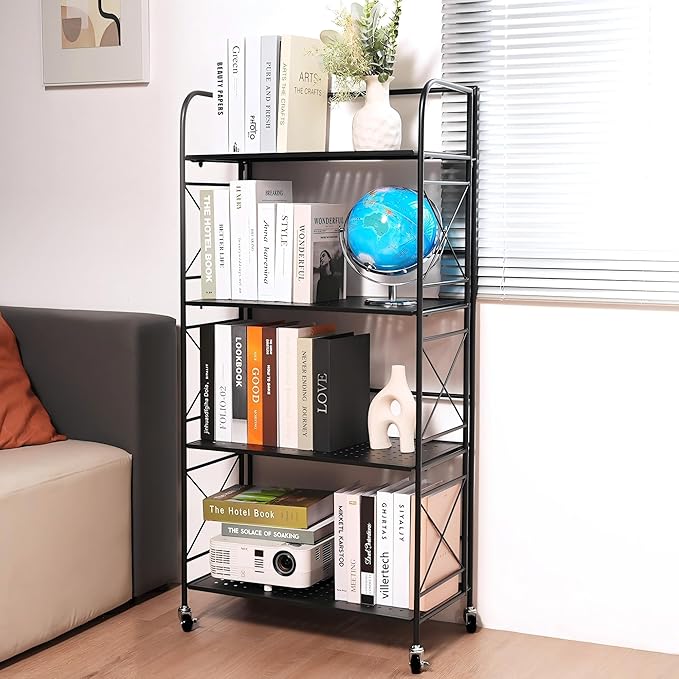 Foldable 4-Tier Metal Shelf - Image 2