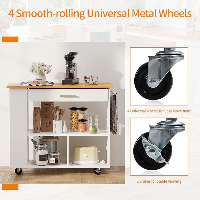 Shintenchi Kitchen Island on Wheels - Image 6