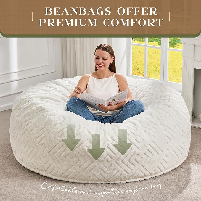 Hobestluk Bean Bag Chairs Adults Beanbag Chair - Image 6