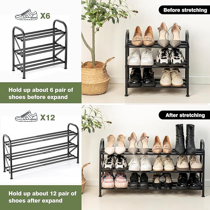 3-Tier Shoe Rack for Closet - Image 5