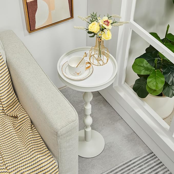 Small Round Drink Table, Pedestal Tables, Small Round Side Table - Image 8