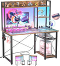 Cyclysio Gaming Desk with Hutch, Home Office Desk with Reversible 5 Tiers by Cyclysio