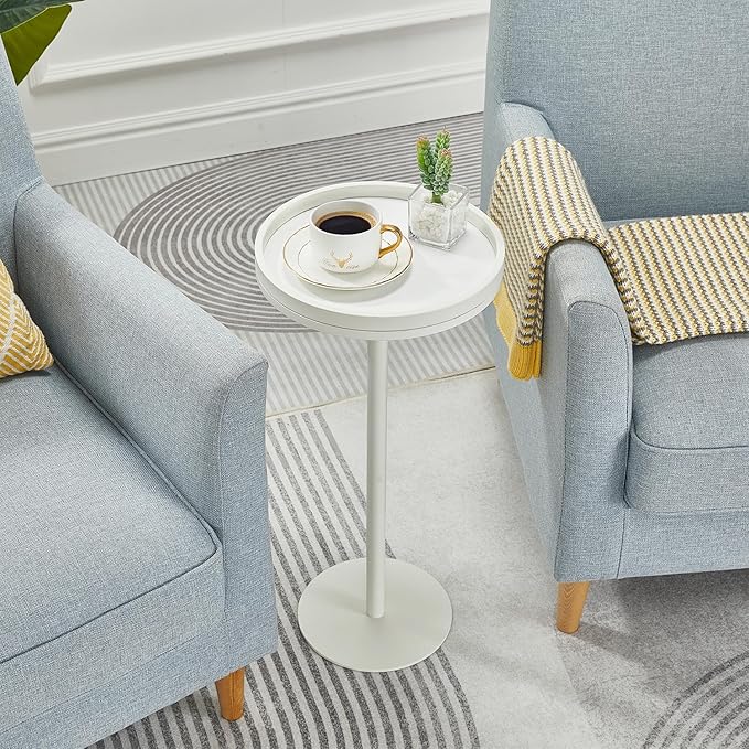 Round Drink Table, Pedestal Tables, Small Round Side Table - Image 4