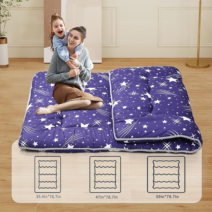 Japanese Floor Mattress, Roll Up Memory Foam Tatami Mat Easy to Store and - Image 5
