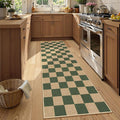 Lahome Checkered Outdoor Runner Rug, 2x8 Green Kitchen Runner Rugs by Lahome