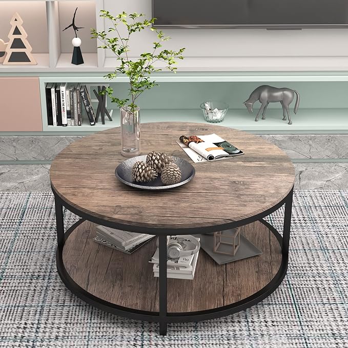 NSdirect Round Coffee Table, 36” Coffee Table - Image 5