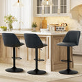 COLAMY Bar Stools Set of 3, Modern Swivel Bar Chairs, Adjustable PU Leather by COLAMYINC