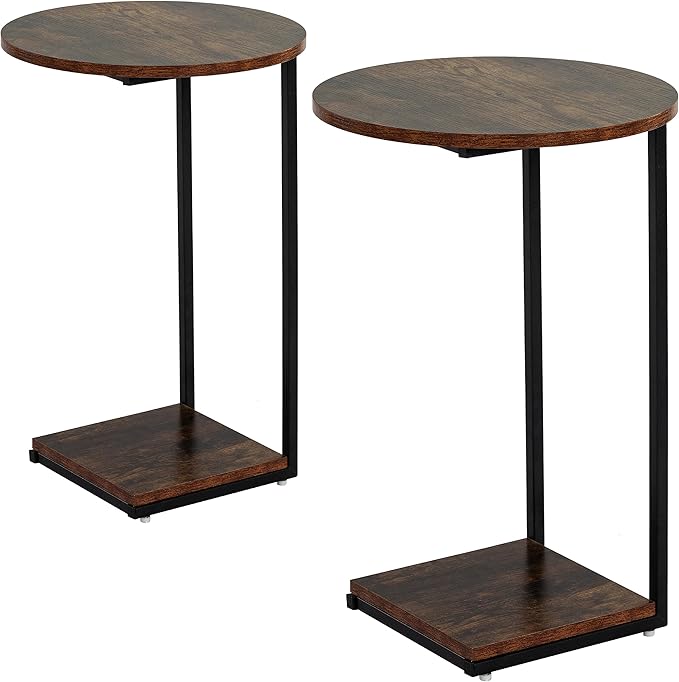 DCLRN C Table End Table Set of 2, C Shaped End Table by DCLRN