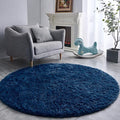 FJZFING Navy Blue Round Rug Ultra-Soft Plush Modern 6x6 Circle Area Rug by FJZFING