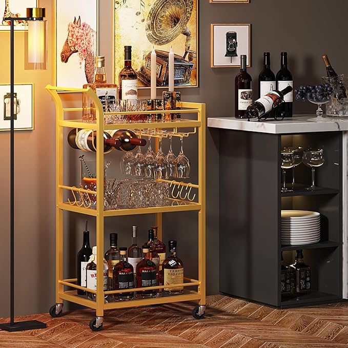 TUTOTAK Bar Cart, Home Bar Serving Cart - Image 8