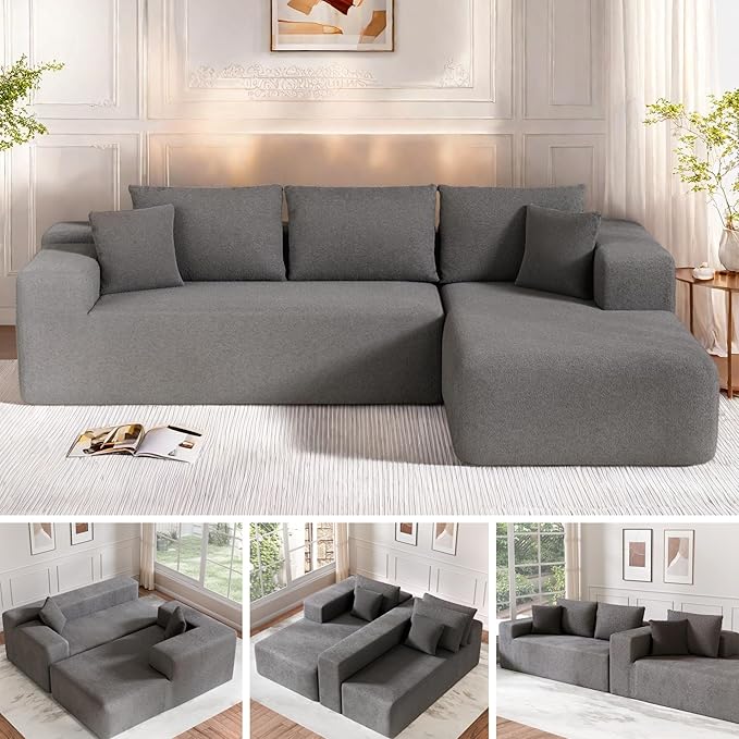 Cloud Sectional Couch, 104”L-Shape Oversized Sofa by FONTOI