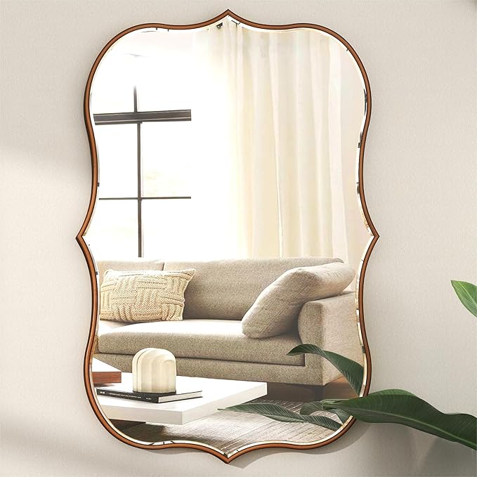 SHYFOY Antique Gold Mirrors for Wall Decor Decorative Wall Mirror Large 25" L x - Image 2