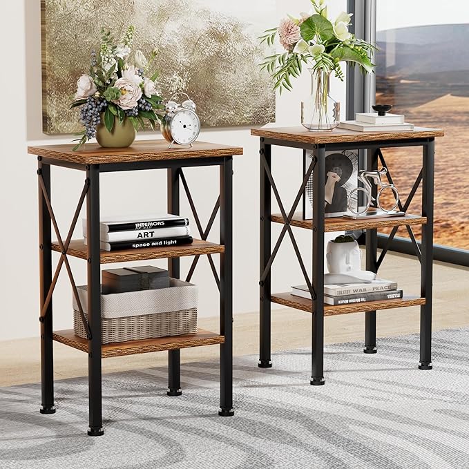 VECELO Modern Nightstands X-Design Side End Table Night Stand - Image 5