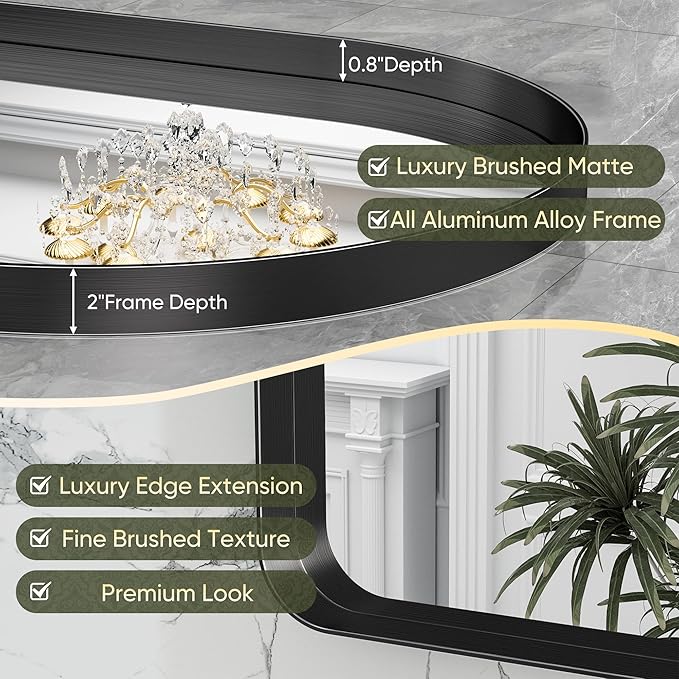 Suidia 22" x 30" Bathroom Mirror, Bathroom Vanity Mirror Metal Framed, - Image 6