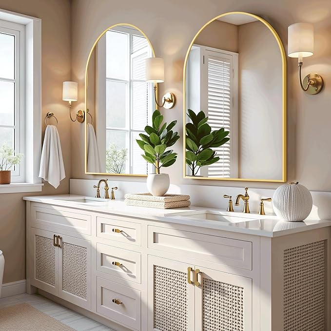 Arched Bathroom Mirror for Wall, Mirror for Vanity, Metal Frame - Image 3