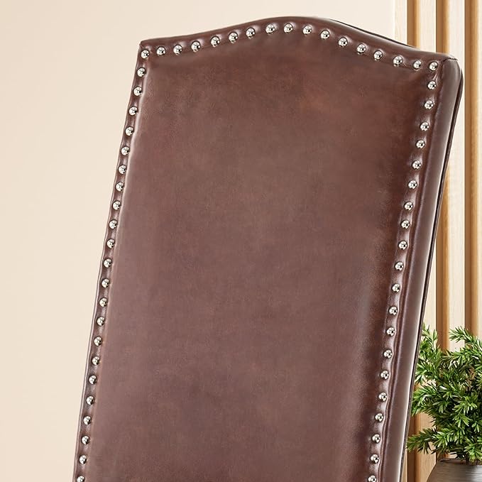 Stylish Upholstered Parsons Dining Chair PU Faux Leather - Image 7