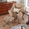 Lazy Chair with Ottoman, Modern Accent Chair with Lumbar Pillow, Comfy Chairs by DreamNookCozyLivingThoughtfulDesign