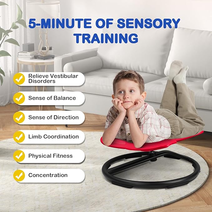 Kids Sensory Swivel Chair, Autism Spinning Chair - Image 7