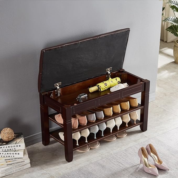 Shoe Storage Bench, Entryway Shoe Rack - Image 4