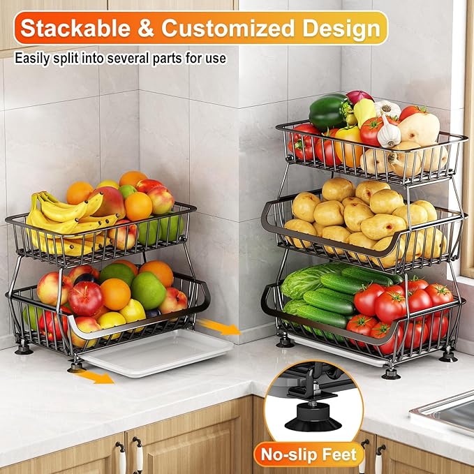 3-Tier Rolling Pantry Cart - Image 7