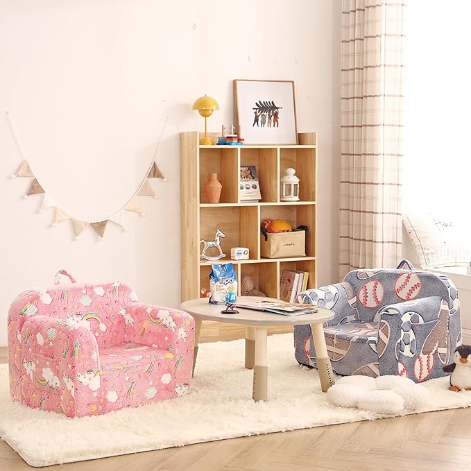 Toddler Chair Plush Kids Couch, Comfy Kids Sofa Toddler Lounger Chair - Image 8