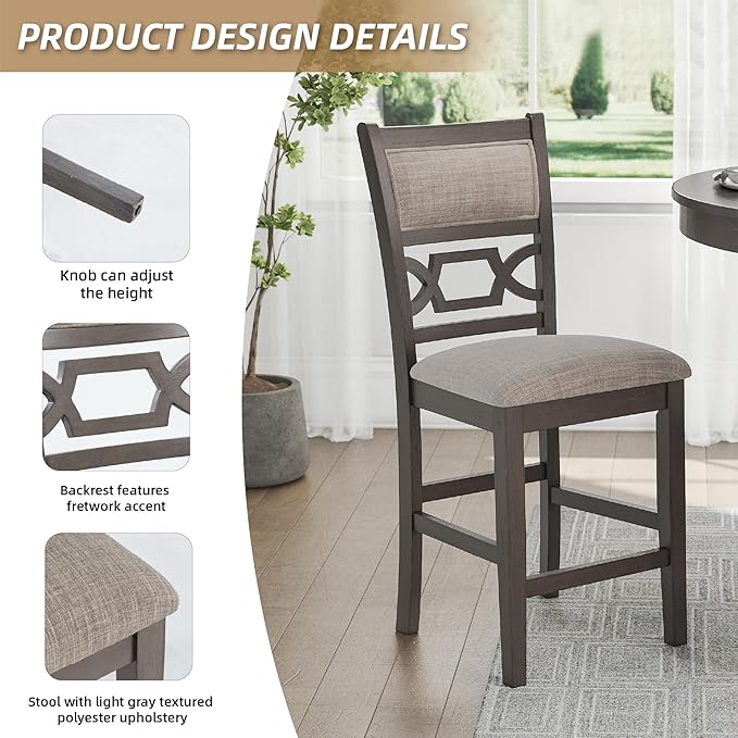 Signature Design by Ashley Wrenning Modern Diamond Patterned Counter Height - Image 5