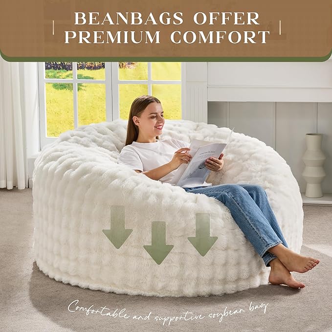 Hobestluk Bean Bag Chairs 5ft Beanbag Chair - Image 6