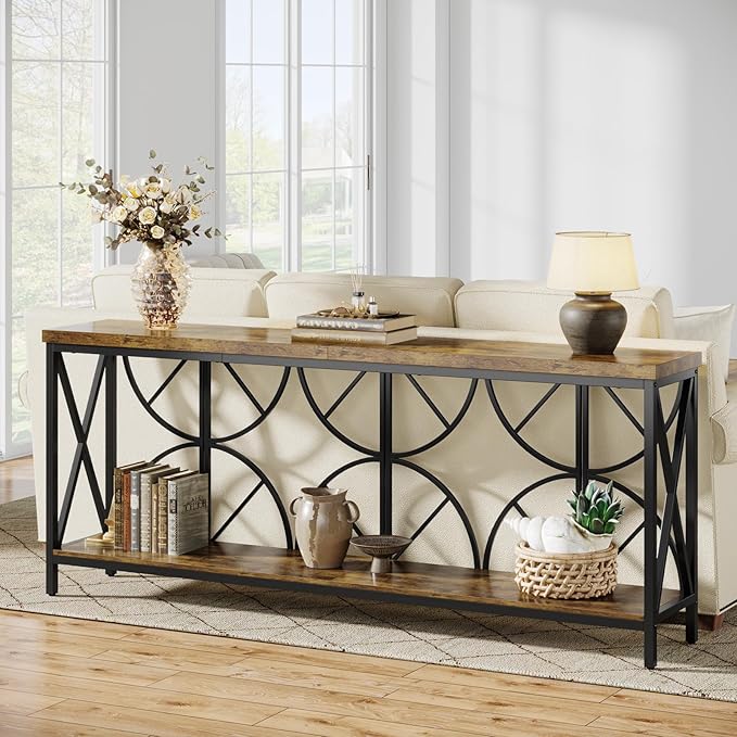 70.9-Inch Extra Long Sofa Table, Narrow Console Table Behind Couch - Image 3