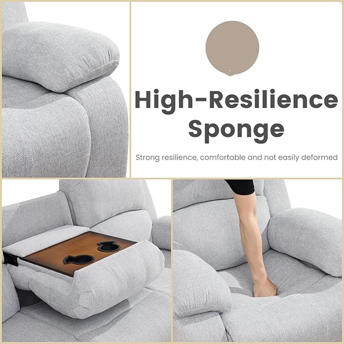 Recliner Sofa Couch, 3-Seater Home Theater Seating Reclining Sofa, Power - Image 5