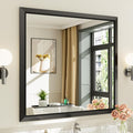 40x38 Inch Black Bathroom Mirror by Briivuemodernmirrors