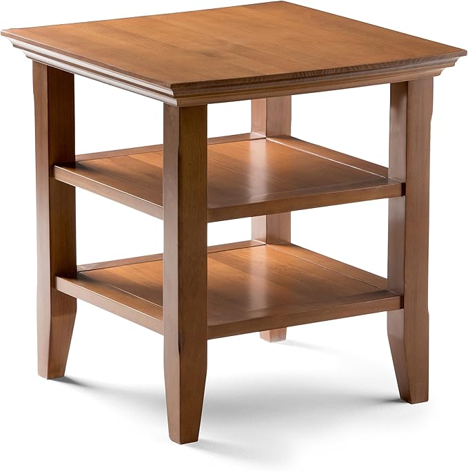 SIMPLIHOME Acadian SOLID WOOD 19 inch Wide Square Transitional End Table in by SimpliHome