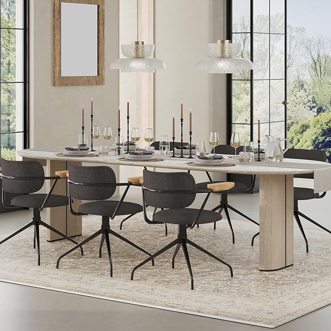 Modern Swivel Dining Chairs Set of 2 - Image 7