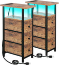 Narrow End Tables Living Room Set of 2 by LOAKEKEL