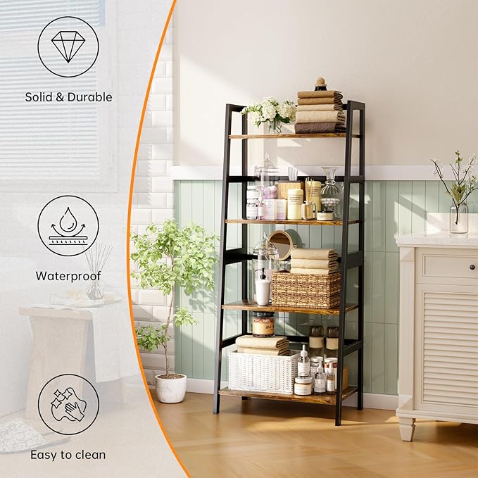 HITNET Ladder Shelf, 4 Tier Bookshelf - Image 4