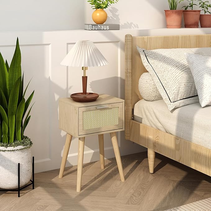 LAATOOREE Bedside Table Set of 2, Boho End Table - Image 4