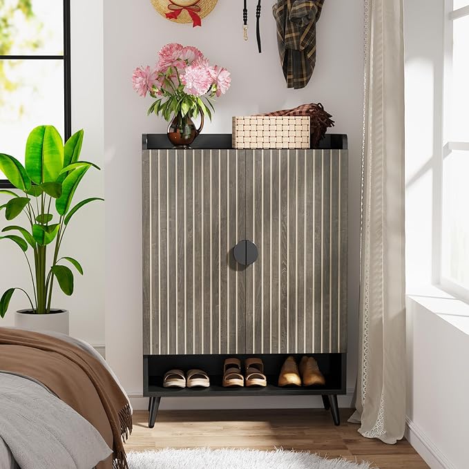 Tribesigns Shoe Cabinet with Doors, 7-Tier Shoe Storage Cabinet with Adjustable - Image 4