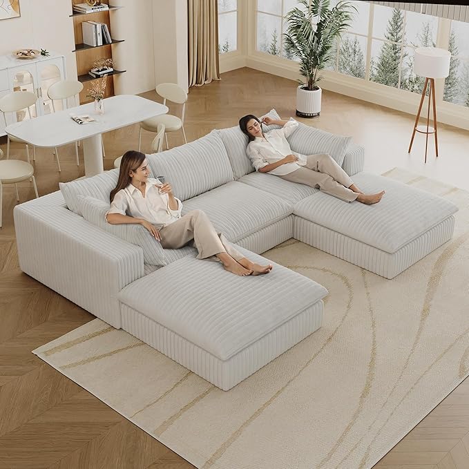 Down Filled Boneless Sectional Sofa Cloud Couch - Image 6