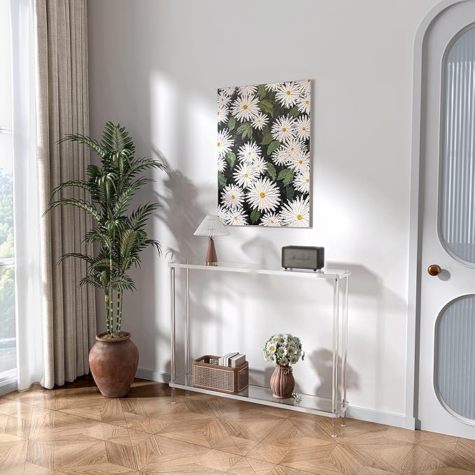 Acrylic Narrow Console Table for Entryway, 7.6" D x 39.4" W x 31.5" H, - Image 7