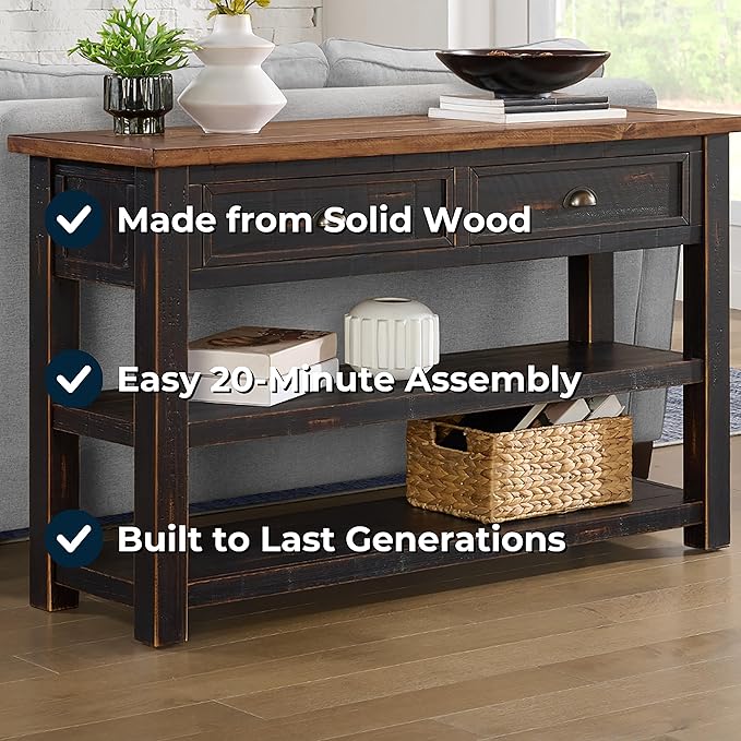 Martin Svensson Home Monterey Solid Wood Sofa Console Table - Image 3