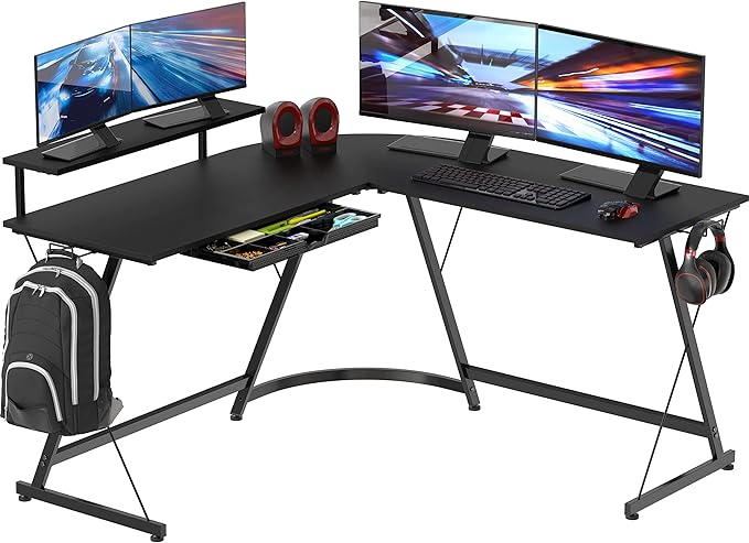 SHW 51 x 51 Inches Vista L-Shaped Desk by SHW