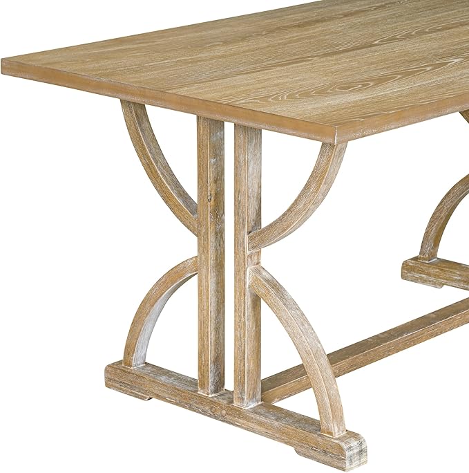 SogesPower 6-Piece Dining Table Set, Rectangular Farmhouse Kitchen Dining Table - Image 8