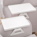2 Pack Couch Arm Tray, Bamboo Folding Sofa Tray, Sofa Armrest Trays Clip-On by DANFOXER