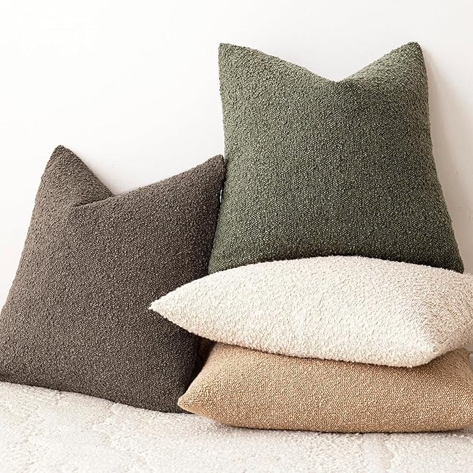 Foindtower Set of 2, Decorative Textured Boucle Throw Pillow Covers Accent - Image 6