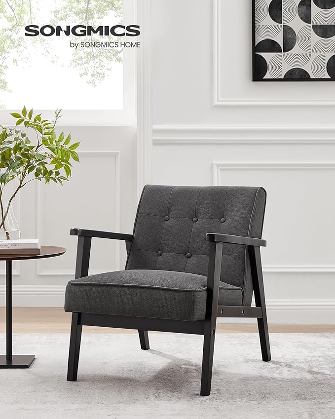 SONGMICS Accent Leisure Chair, Mid-Century Modern Arm Chair - Image 2