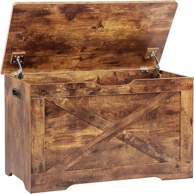 Storage Chest, Wooden Storage Bench, Entryway Shoes Bench - Image 9